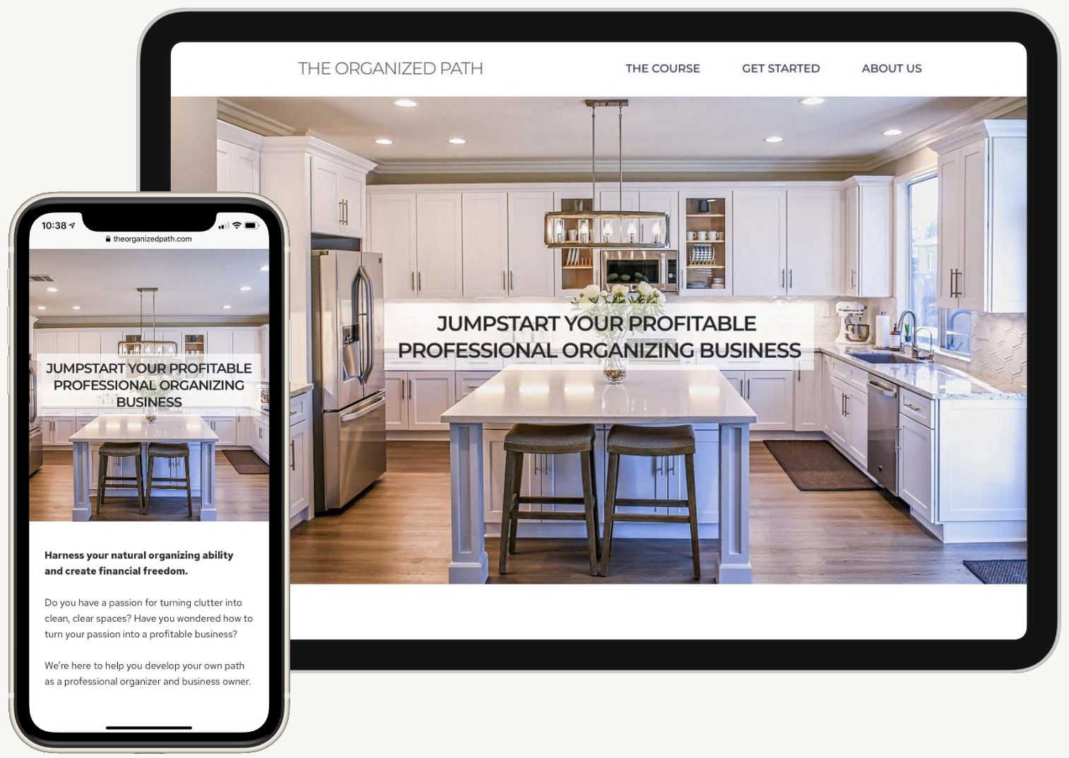 SmartSite portfolio example on laptop and mobile